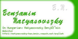 benjamin matyasovszky business card